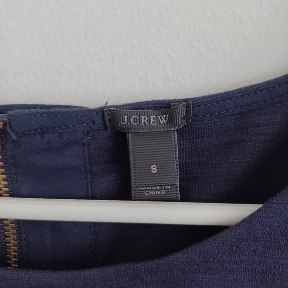 NWOT J.crew Navy Blue Ponte Sleevess Zip back Stretch Peplum Top | sz Small - Picture 11 of 15